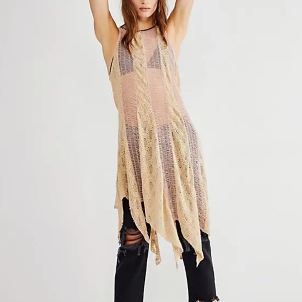 Free People Alana Lace Maxi Top